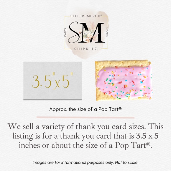 3.5" x 5" Thank You Card with Business Name - Groovy Retro Style - Picture 4 of 4